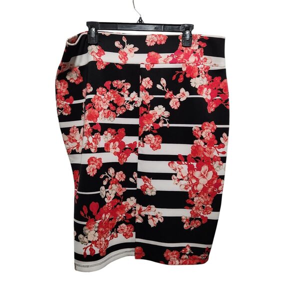 Thali Sodi Pencil Skirt Women SZ XXL Cherry Blossom Stretch Mid Rise Knee Length - Picture 3 of 3